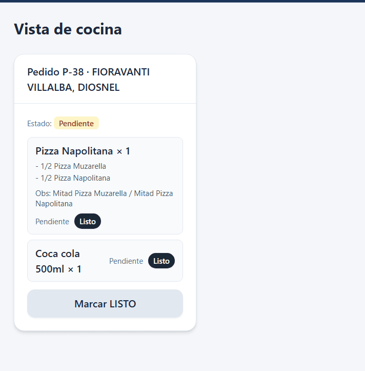 Vista de cocina sincronizada con pedidos en tiempo real